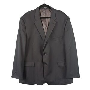 Pronto Uomo Platinum Black 100% Wool Blazer Men's 54‎ Long Two Button